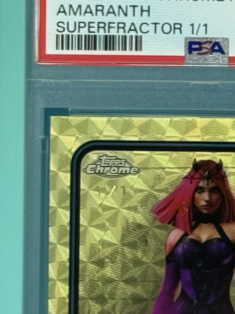 2025 Topps Chrome Marvel Amaranth 1st Appearance SUPERFRACTOR 1/1 PSA 8 NM-MT