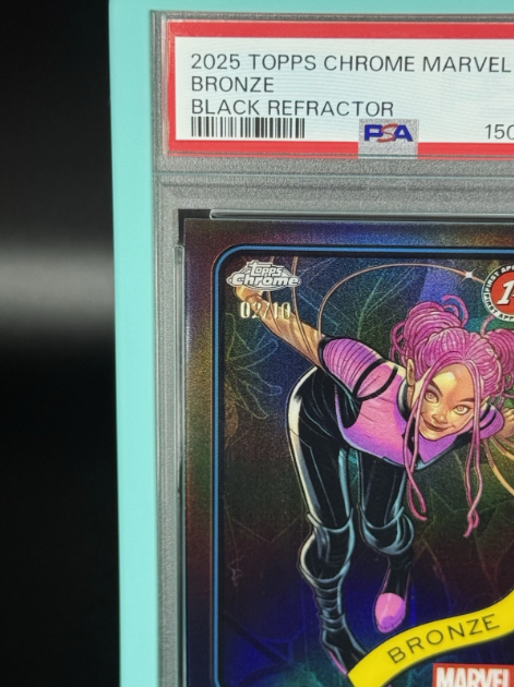 2025 Topps Chrome Marvel Bronze 1st Appearance Black Refractor 02/10 PSA 8 NM-MT
