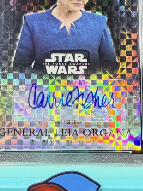 2016 Topps Chrome Star Wars Carrie Fisher The Force Awakens Auto X-Fractor 07/25 PSA 9 MINT AUTO 10