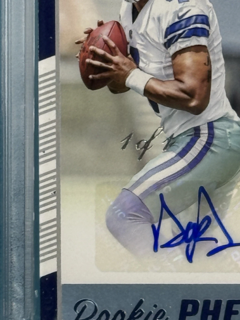 2016 Panini Donruss Dak Prescott RC Rookie Phenom Auto NFLPA Logo PSA 7 NM