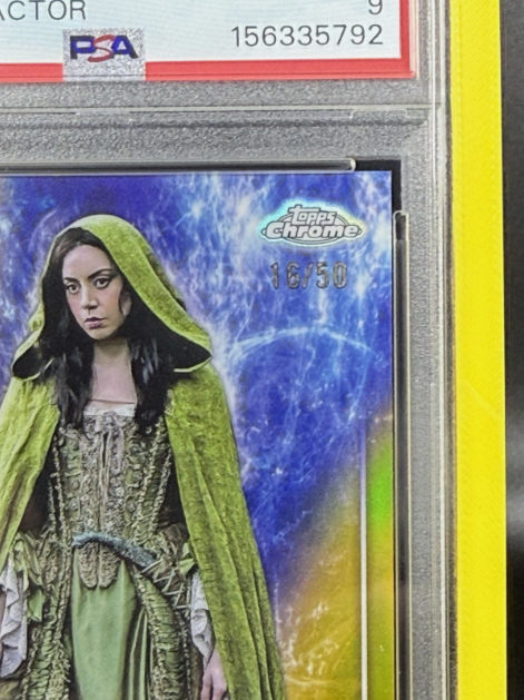 2025 Topps Chrome Marvel Studios Death Rio Vidal DEBUT Gold Refractor 16/50 PSA 9 MINT