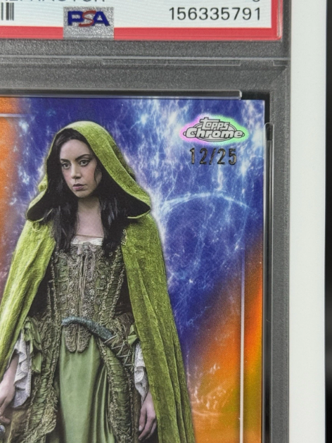 2025 Topps Chrome Marvel Studios Death Rio Vidal DEBUT Orange Refractor 12/25 PSA 9 MINT