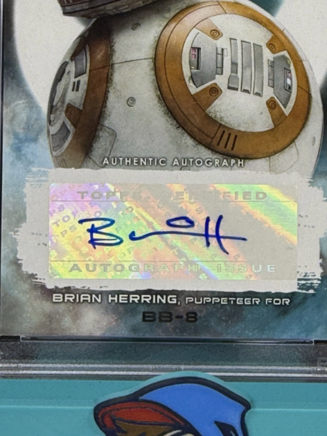 2017 Topps Star Wars Brian Herring The Last Jedi Auto PSA 9 MINT AUTO 10