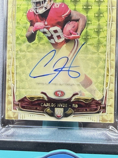 2014 Topps Chrome Mini Carlos Hyde RC Auto SUPERFRACTOR 1/1 PSA 10 GEM MINT