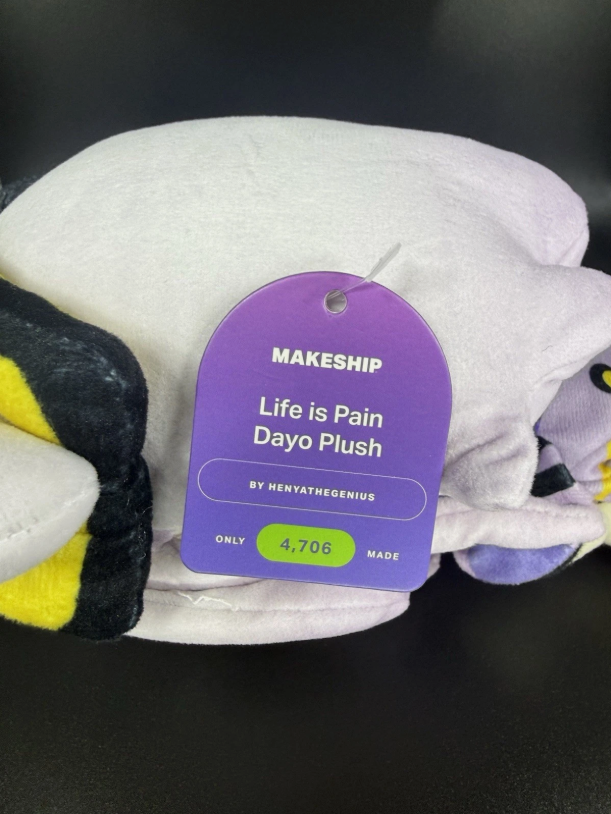 Life Is Pain Dayo Plush W/ Bag + Tag Henya The Genius YouTube Brand New Makeship