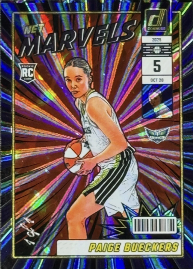 2025 Panini Donruss WNBA Paige Bueckers RC Net Marvels Holo Black Laser 1/1