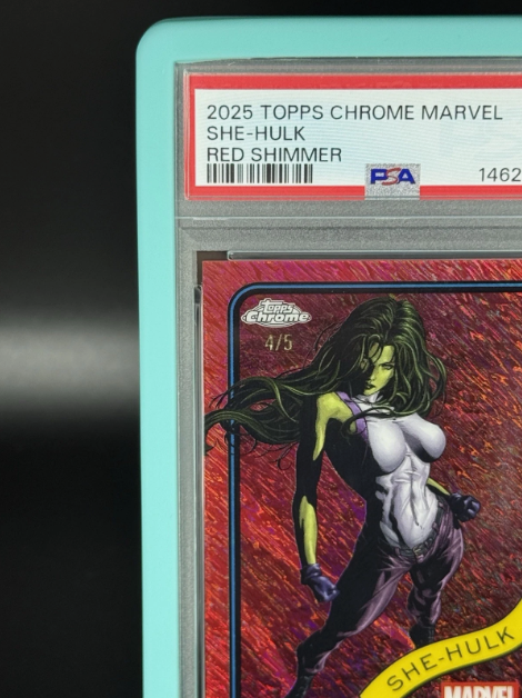 2025 Topps Chrome Marvel She-Hulk Red Shimmer 4/5 PSA 9 MINT