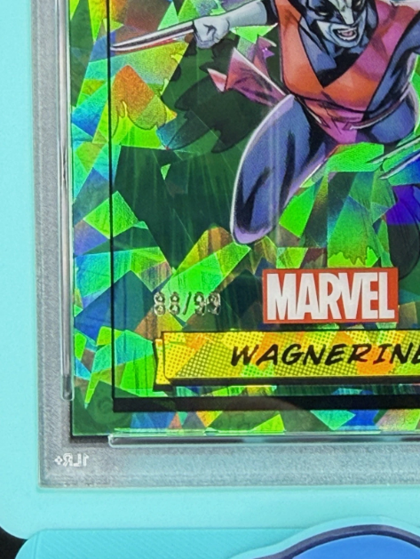 2024 Topps Chrome Marvel Sapphire Wagnerine 1st Appearance Green 88/99 PSA 7 NM