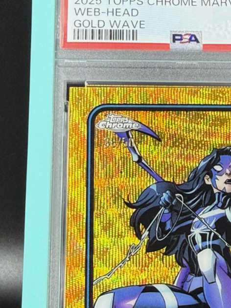 2025 Topps Chrome Marvel Web-Head 1st Appearance Gold Wave 36/50 PSA 9 MINT