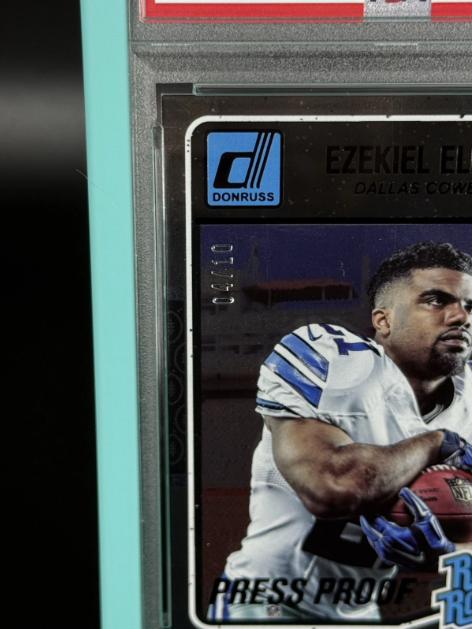 2016 Panini Donruss Ezekiel Elliott RC Press Proof Black 04/10 PSA 8 NM-MT