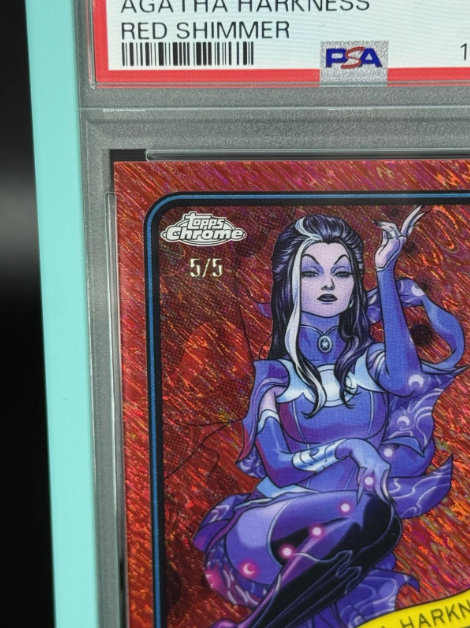 2025 Topps Chrome Marvel Agatha Harkness Red Shimmer 5/5 PSA 9 MINT