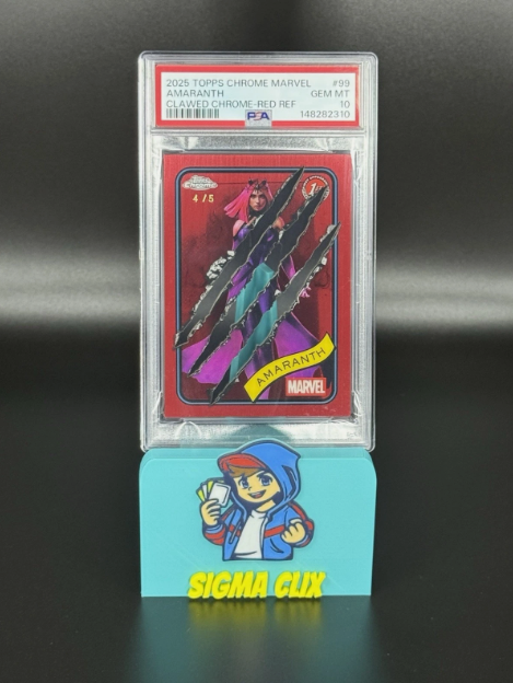2025 Topps Chrome Marvel Amaranth 1st Appearance Clawed Chrome Red Refractor 4/5 PSA 10 GEM MINT
