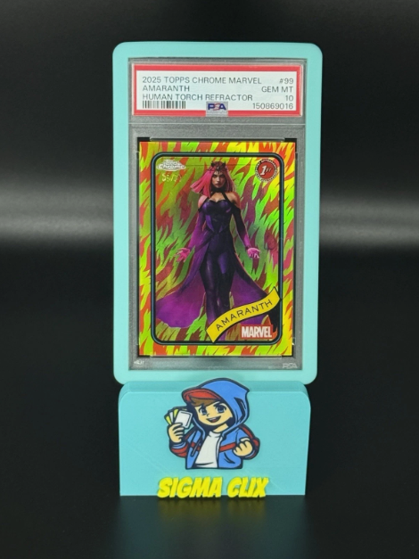 2025 Topps Chrome Marvel Amaranth 1st Appearance Human Torch Refractor 36/39 PSA 10 GEM MINT