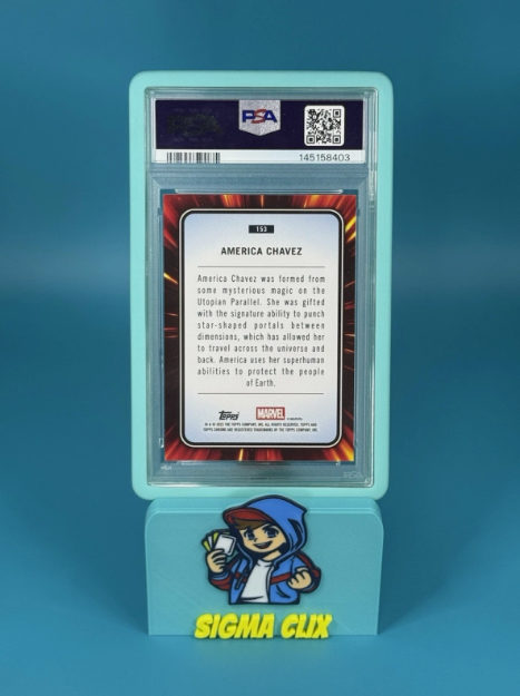 2025 Topps Chrome Marvel Sapphire America Chavez Padparadscha 1/1 PSA 8 NM-MT
