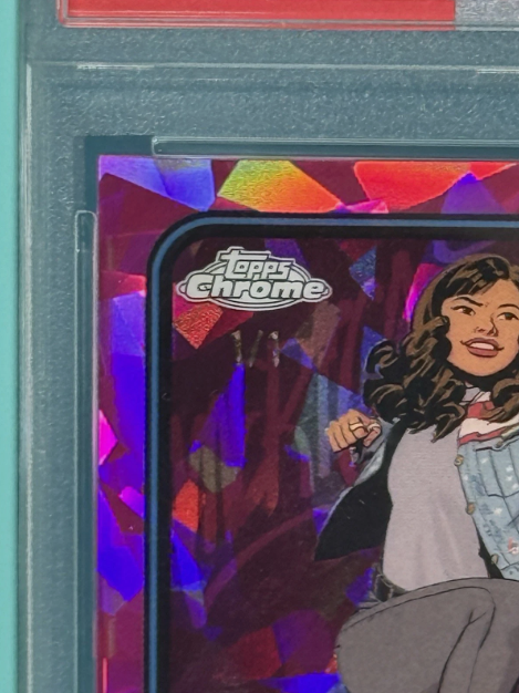 2025 Topps Chrome Marvel Sapphire America Chavez Padparadscha 1/1 PSA 8 NM-MT