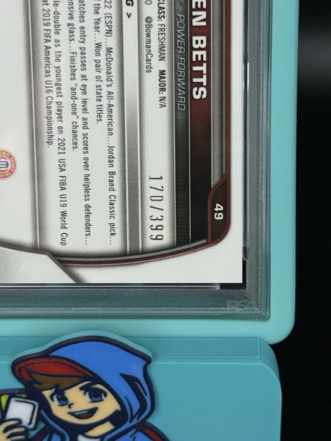 2022 Bowman University Lauren Betts Purple Refractor 170/399 PSA 10 GEM MINT