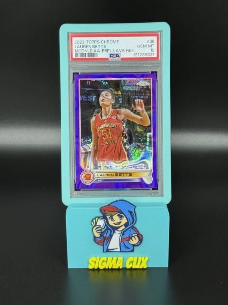 2022 Topps Chrome McDonald's All-American Lauren Betts Purple Lava Refractor 195/299 PSA 10 GEM MINT