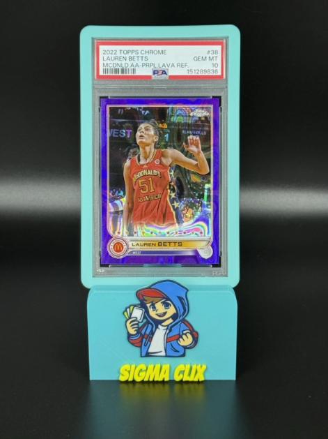 2022 Topps Chrome McDonald's All-American Lauren Betts Purple Lava Refractor 245/299 PSA 10 GEM MINT
