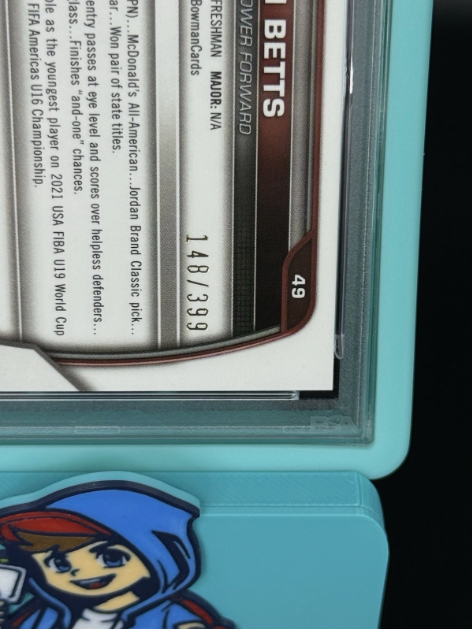 2022 Bowman University Lauren Betts Purple Mini Diamond Refractor 148/399 PSA 9 MINT