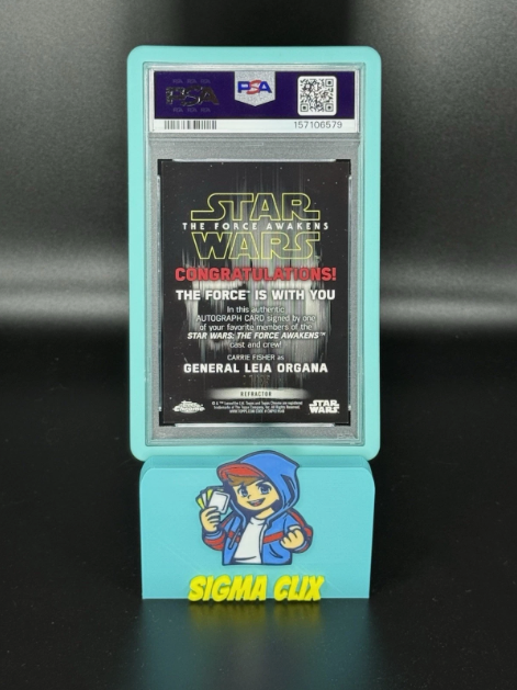 2016 Topps Chrome Star Wars Carrie Fisher The Force Awakens Auto X-Fractor 07/25 PSA 9 MINT AUTO 10