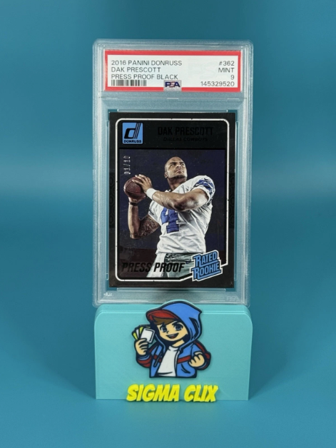 2016 Panini Donruss Dak Prescott RC Press Proof Black 01/10 ALPHA PSA 9 MINT