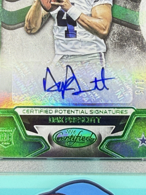 2016 Panini Certified Dak Prescott RC Potential Signatures Green 1/5 ALPHA PSA 7 NM AUTO 10