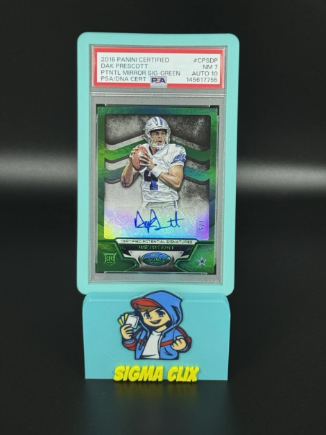 2016 Panini Certified Dak Prescott RC Potential Signatures Green 1/5 ALPHA PSA 7 NM AUTO 10
