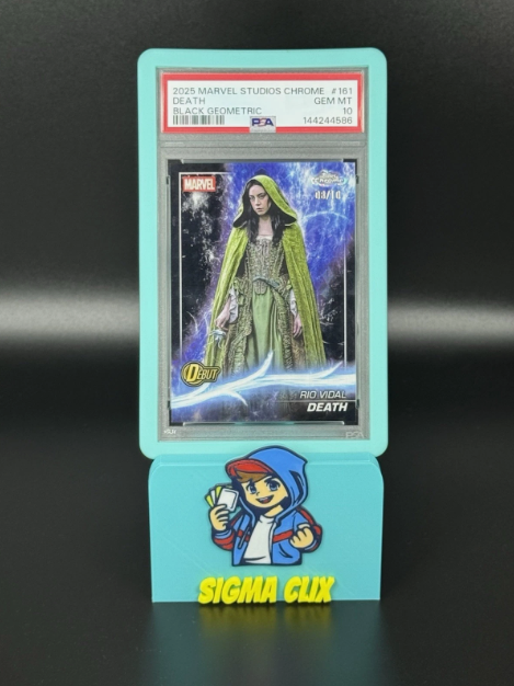 2025 Topps Chrome Marvel Studios Death Rio Vidal DEBUT Black Geometric 08/10 PSA 10 GEM MINT