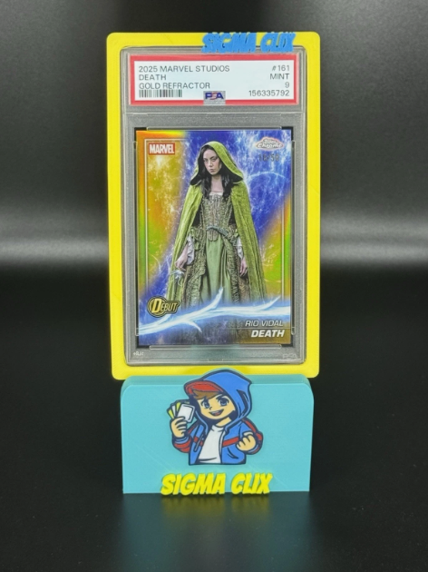 2025 Topps Chrome Marvel Studios Death Rio Vidal DEBUT Gold Refractor 16/50 PSA 9 MINT