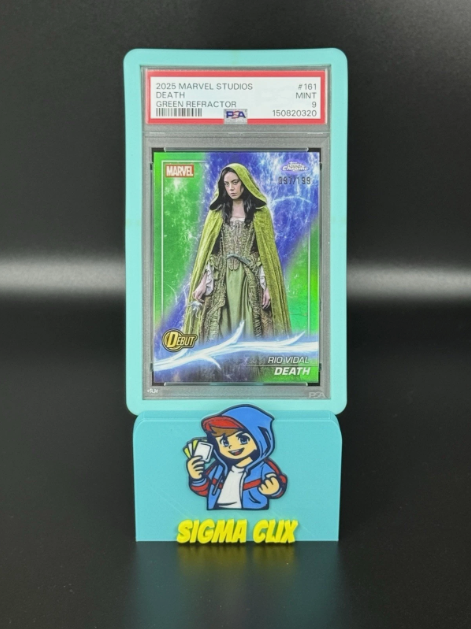 2025 Topps Chrome Marvel Studios Death Rio Vidal DEBUT Green Refractor 097/199 PSA 9 MINT