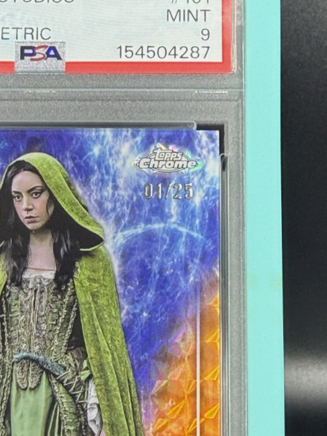 2025 Topps Chrome Marvel Studios Death Rio Vidal DEBUT Orange Geometric 01/25 ALPHA PSA 9 MINT