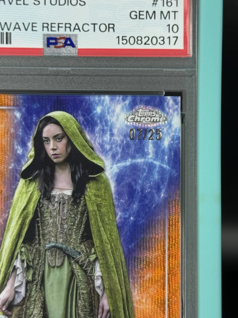 2025 Topps Chrome Marvel Studios Death Rio Vidal DEBUT Orange Wave Refractor PSA 10 GEM MINT