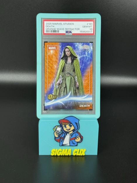 2025 Topps Chrome Marvel Studios Death Rio Vidal DEBUT Orange Wave Refractor PSA 10 GEM MINT