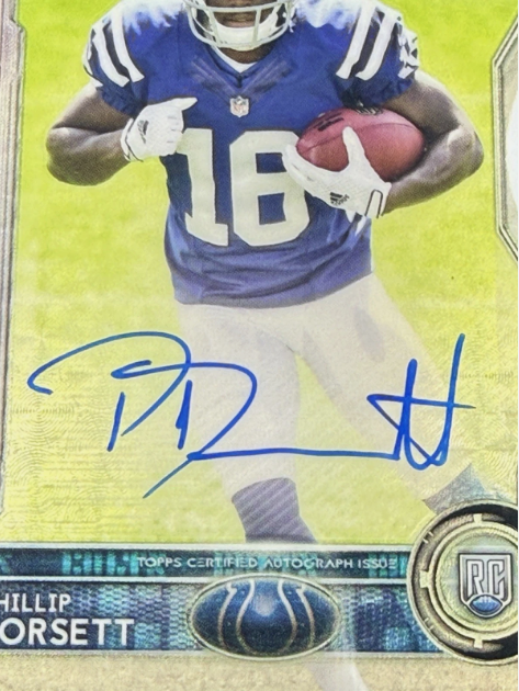 2015 Topps Chrome Phillip Dorsett RC On-Card Auto SUPERFRACTOR 1/1 PSA 8 NM-MT