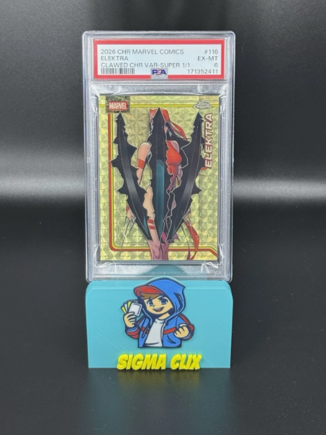 2026 Topps Chrome Marvel Comics Elektra Clawed SUPERFRACTOR 1/1 PSA 6 EXCELLENT-MINT