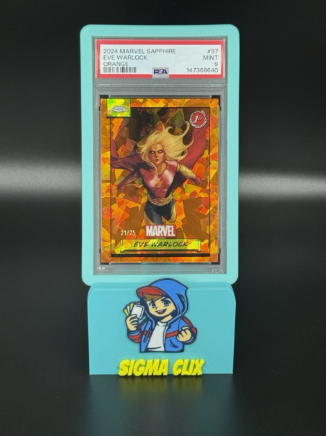 2024 Topps Chrome Marvel Sapphire Eve Warlock 1st Appearance Orange 21/25 PSA 9 MINT