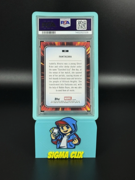 2025 Topps Chrome Marvel Fantasma 1st Appearance Rose Gold Mini Diamonds 22/40 PSA 8 NM-MT