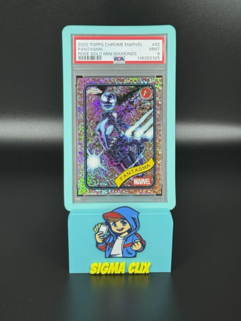 2025 Topps Chrome Marvel Fantasma 1st Appearance Rose Gold Mini Diamonds 28/40 PSA 9 MINT