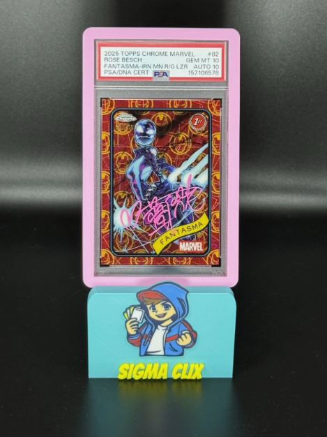 2025 Topps Chrome Marvel Fantasma 1st Appearance 038/100 Rose Besch Auto On-Card PSA 10 GEM MINT AUTO 10