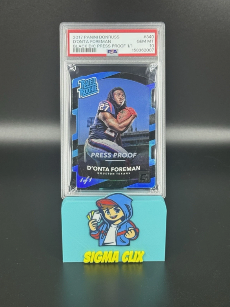 2017 Panini Donruss D'Onta Foreman RC Black Die-Cut Press Proof 1/1 PSA 10 GEM MINT