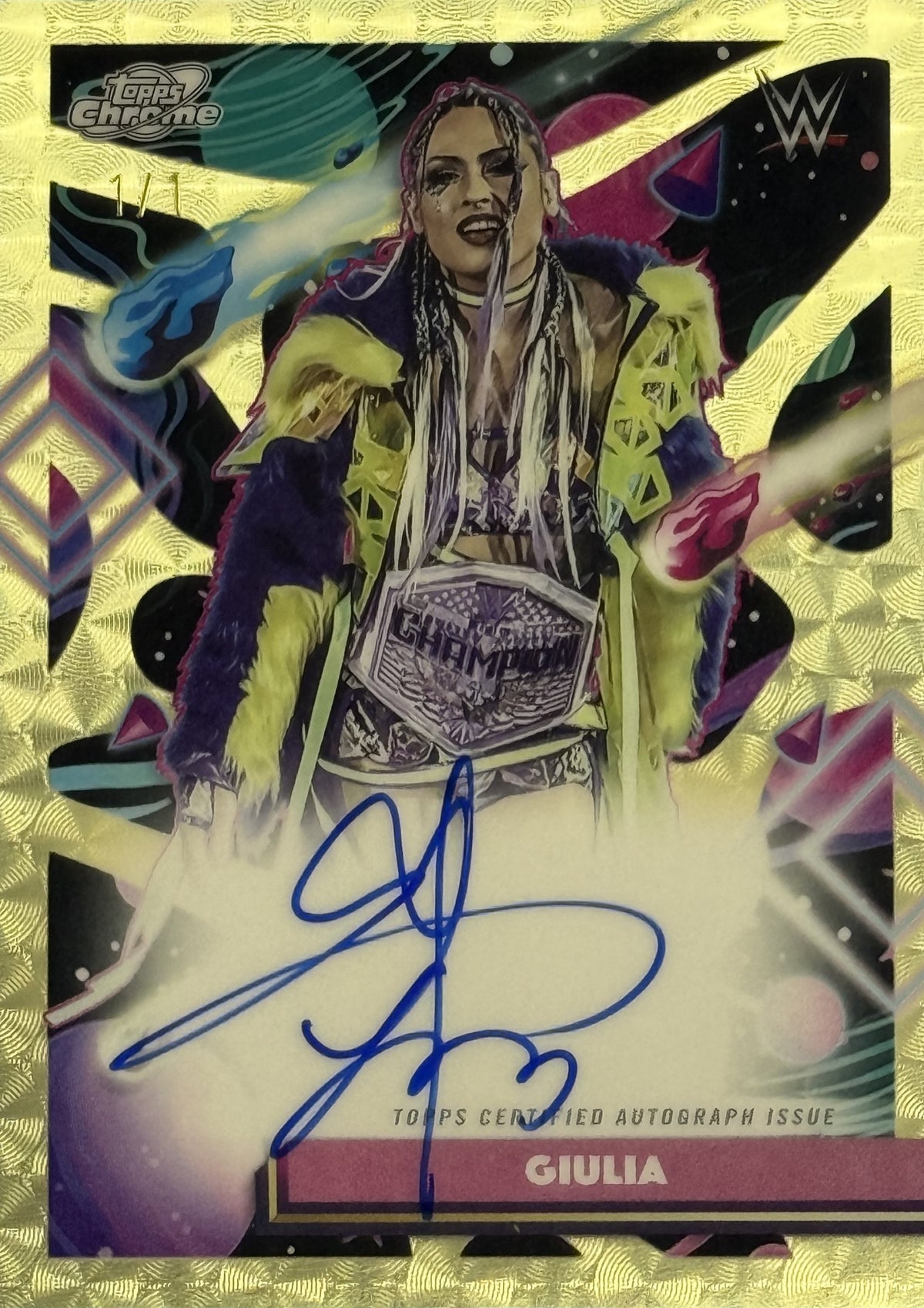 2026 Topps Cosmic Chrome WWE Giulia Autographs On-Card SUPERFRACTOR 1/1