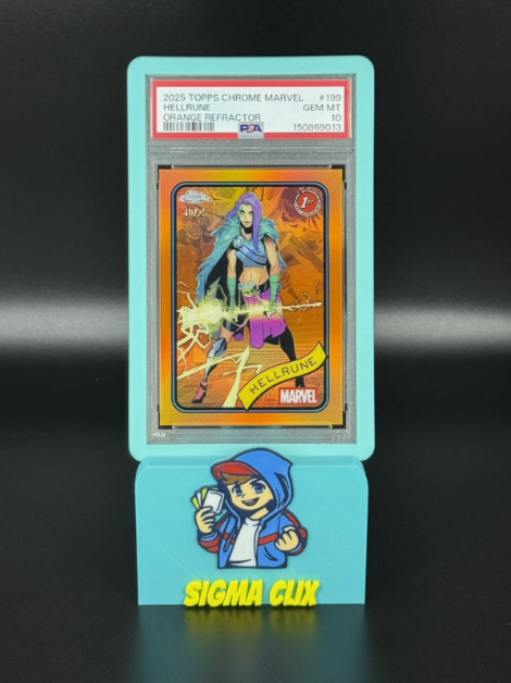 2025 Topps Chrome Marvel Hellrune 1st Appearance Orange Refractor 10/25 PSA 10 GEM MINT