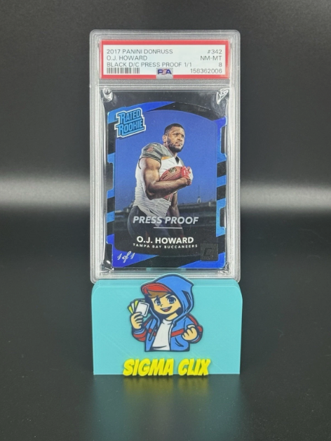 2017 Panini Donruss OJ Howard RC Black Die-Cut Press Proof 1/1 PSA 8 NM-MT