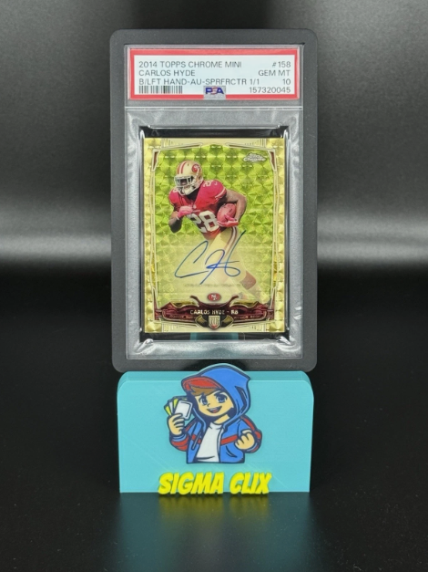 2014 Topps Chrome Mini Carlos Hyde RC Auto SUPERFRACTOR 1/1 PSA 10 GEM MINT