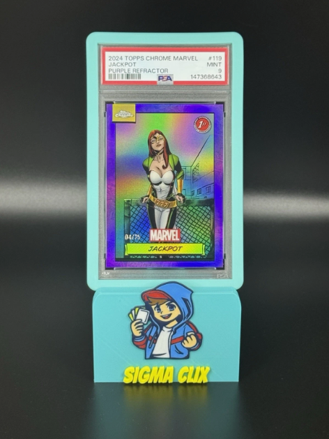 2024 Topps Chrome Marvel Jackpot 1st Appearance Purple Refractor 04/75 PSA 9 MINT