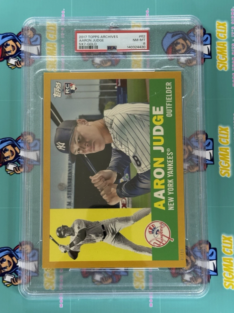 2017 Topps Archives Aaron Judge RC 5x7 Gold PSA 8 NM-MT