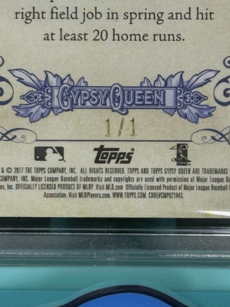 2017 Topps Gypsy Queen Aaron Judge RC Fortune Teller Black Ink 1/1 PSA 10 GEM MINT