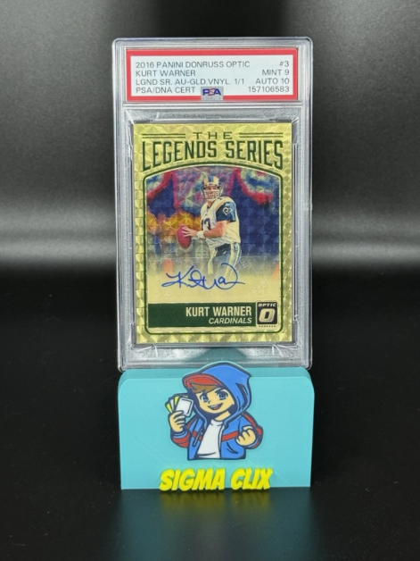 2016 Panini Donruss Optic Kurt Warner The Legend Series Auto Gold Vinyl 1/1 PSA 9 MINT AUTO 10