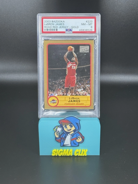 2003 Bazooka LeBron James RC Road Red Jersey GOLD PSA 8 NM-MT #223