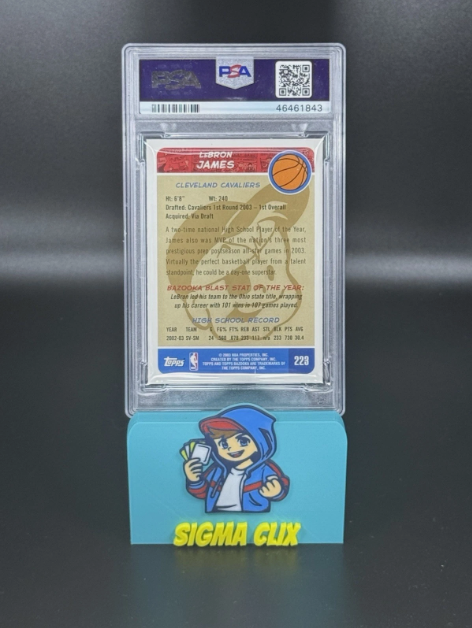 2003 Bazooka Lebron James RC Home White Jersey GOLD PSA 8 NM-MT #223